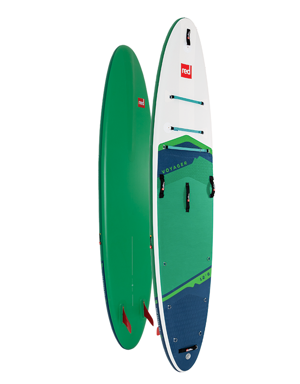 Red Paddle Co 12'6" Voyager MSL Expedition Touring Inflatable SUP — full deck view