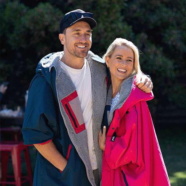 Man and Woman wearing Pro Dry Change EVO Robes 