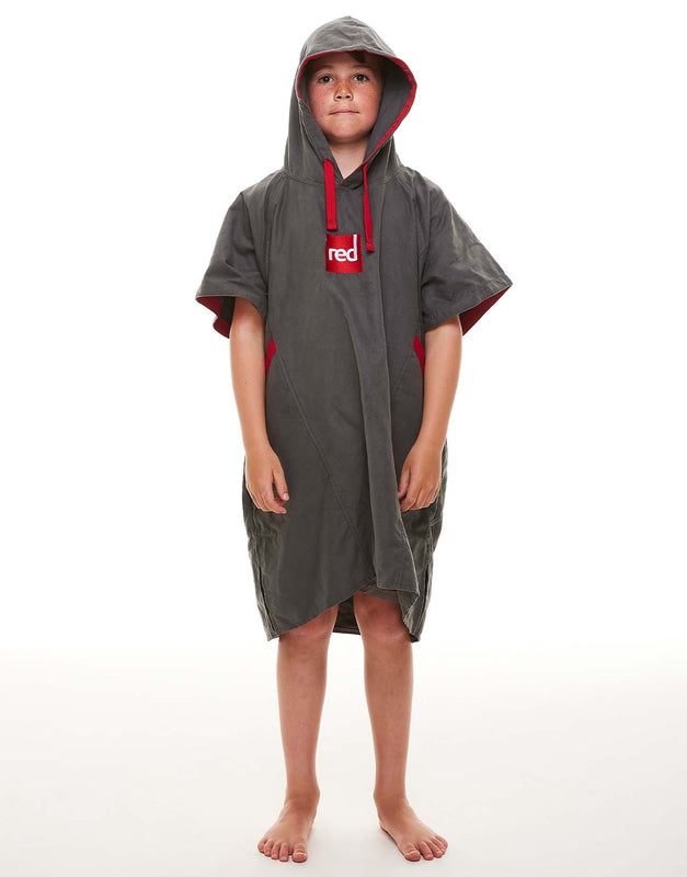 Quick Dry Microfibre Kid's Hooded Towel Robe - Grey