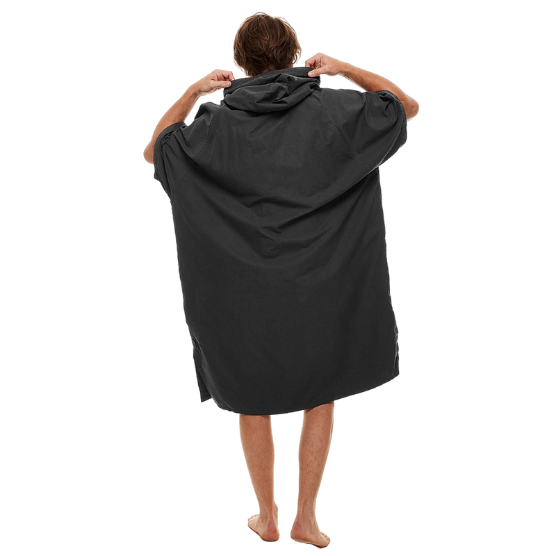 Quick Dry Microfibre Men's Adult Hooded Towel Robe - Grey