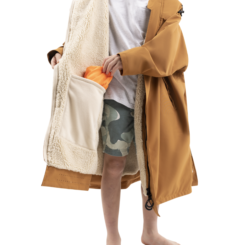Kids’ Long Sleeve Dry Waterproof Changing Robe Alter EVO Pro - Caramel