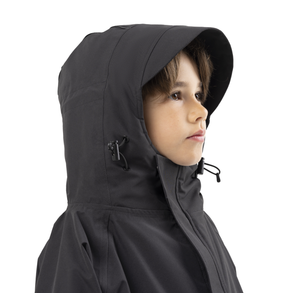 Kids’ Long Sleeve Dry Waterproof Changing Robe Alter EVO Pro - Stealth Black