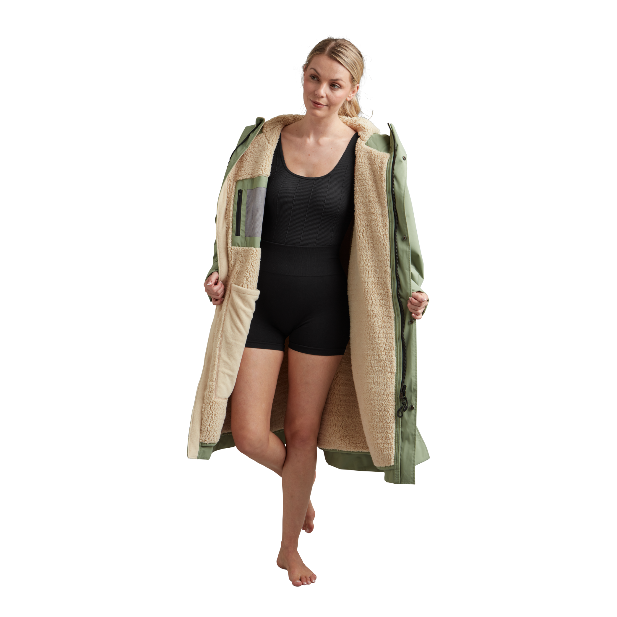 Women's Long Sleeve Waterproof Dry Changing Robe Alter Evo - Sage Green