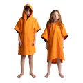 Kids' Hooded Quick Dry Microfibre Poncho Changing Robe - Bitter Orange