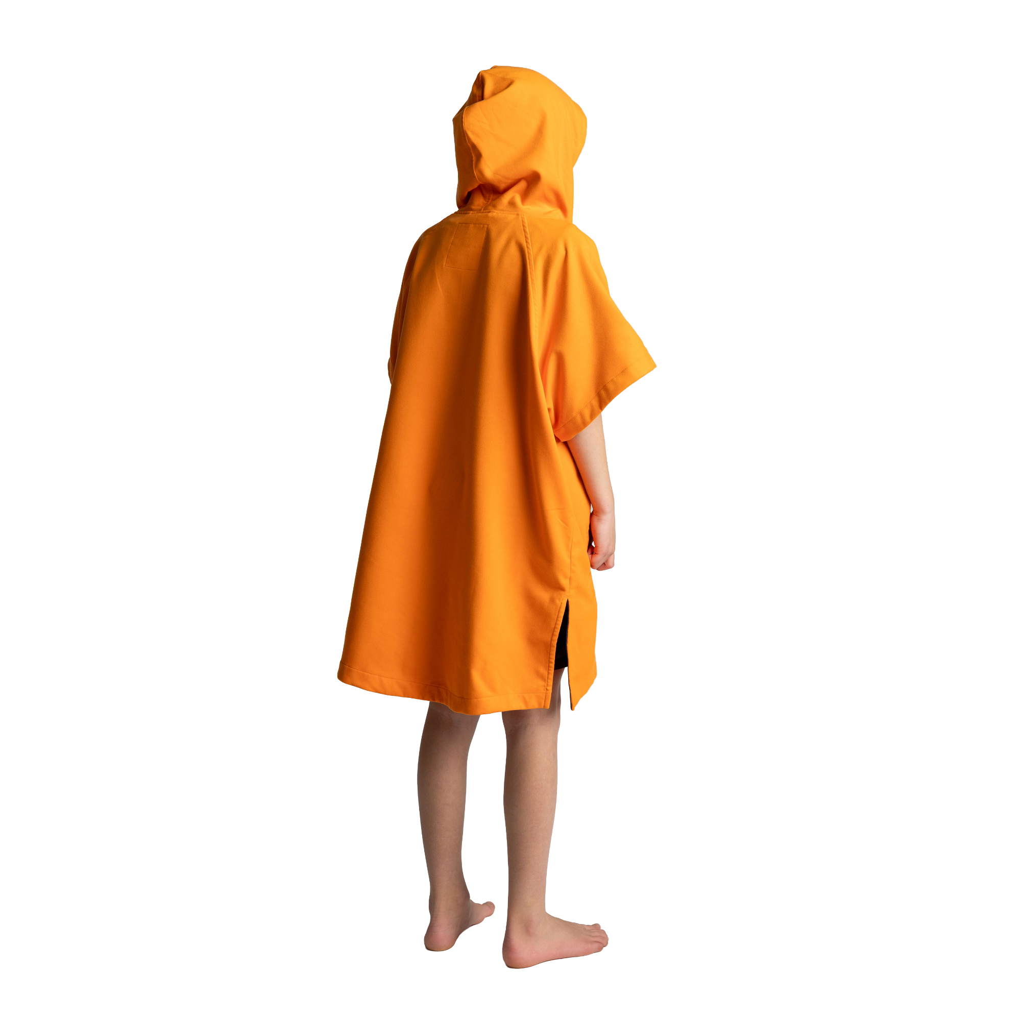 Kids' Hooded Quick Dry Microfibre Poncho Changing Robe - Bitter Orange