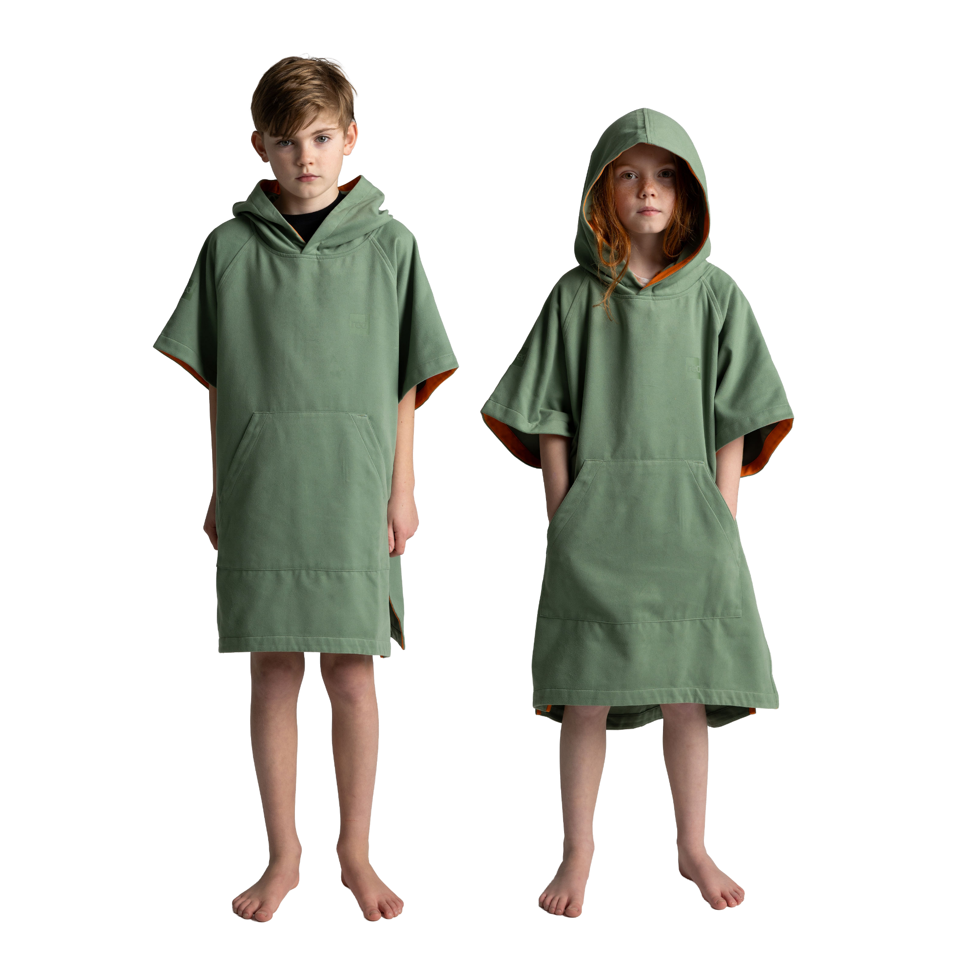 Kids' Hooded Quick Dry Microfibre Poncho Changing Robe - Sage Green