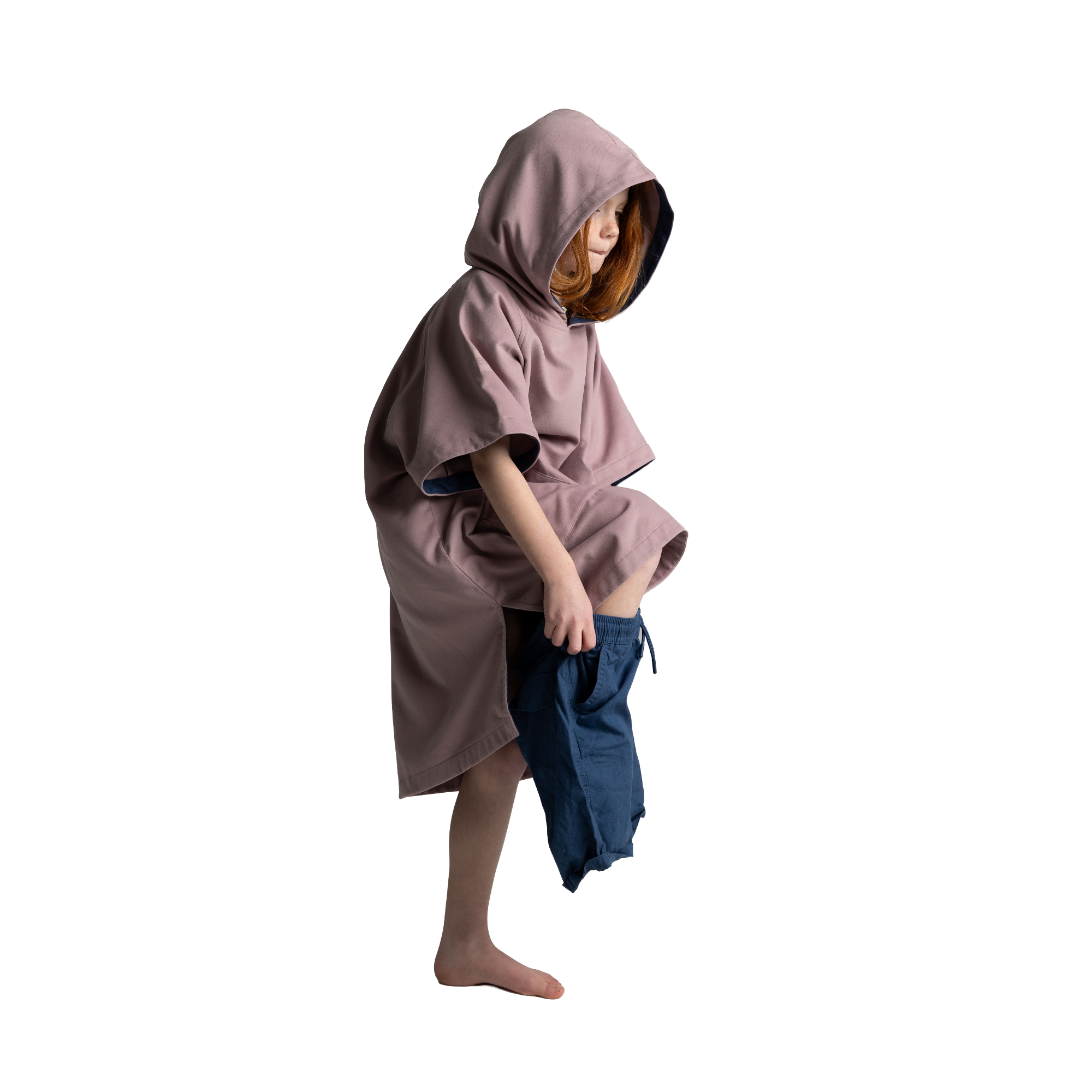 Kids' Hooded Quick Dry Microfibre Poncho Changing Robe - Salty Pink