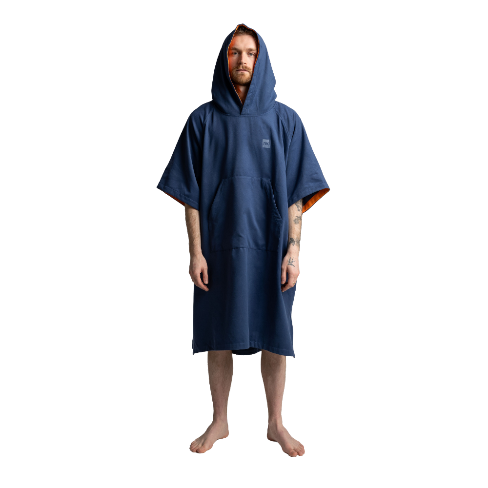 Men's Hooded Quick Dry Microfibre Poncho Changing Robe - Admiral Blue