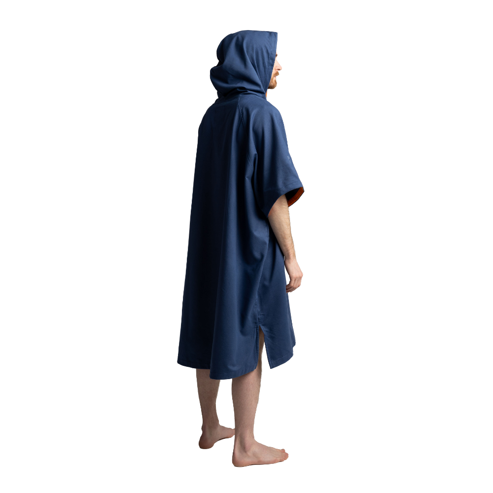 Men's Hooded Quick Dry Microfibre Poncho Changing Robe - Admiral Blue