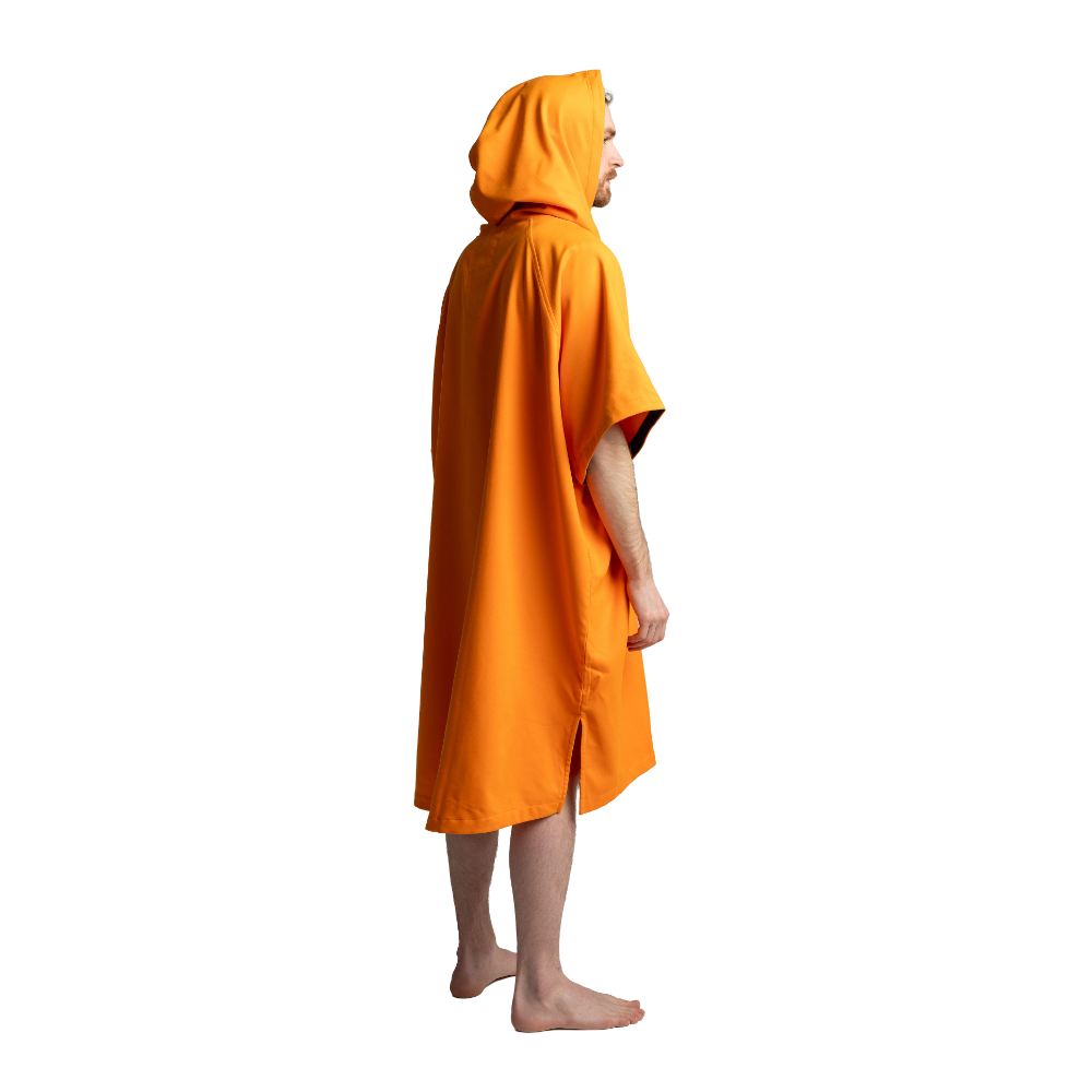 Men's Hooded Quick Dry Microfibre Poncho Changing Robe - Bitter Orange