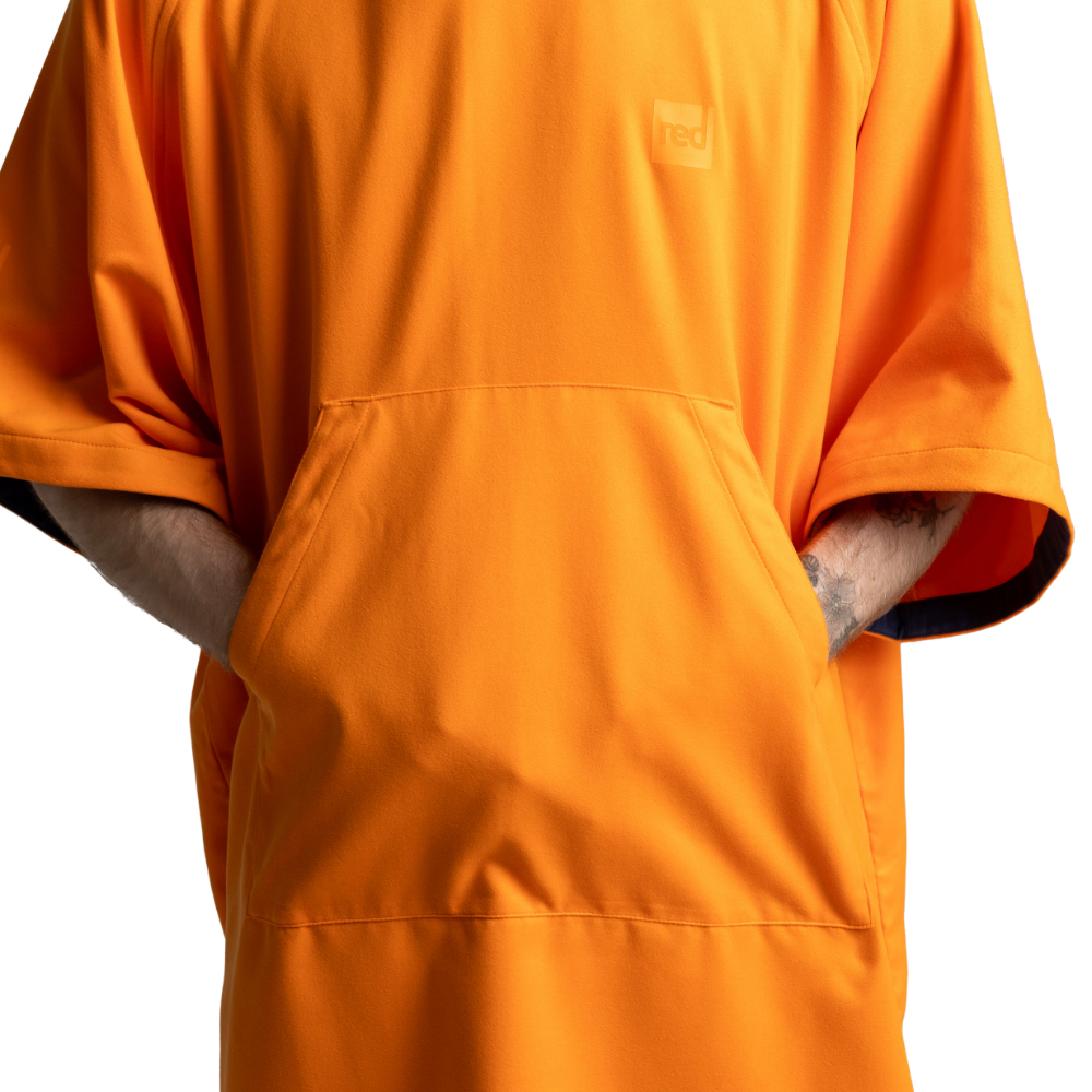 Men's Hooded Quick Dry Microfibre Poncho Changing Robe - Bitter Orange