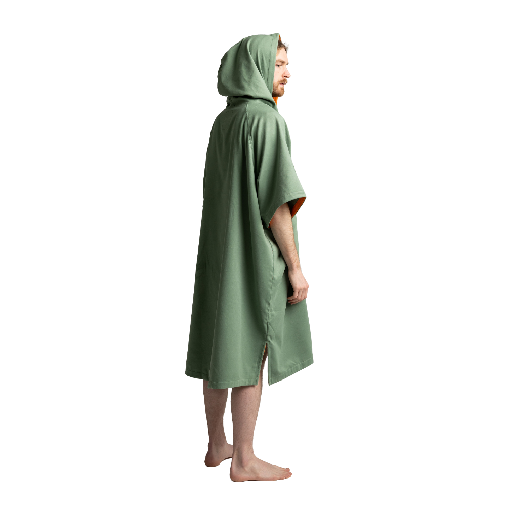 Men's Hooded Quick Dry Microfibre Poncho Changing Robe - Sage Green