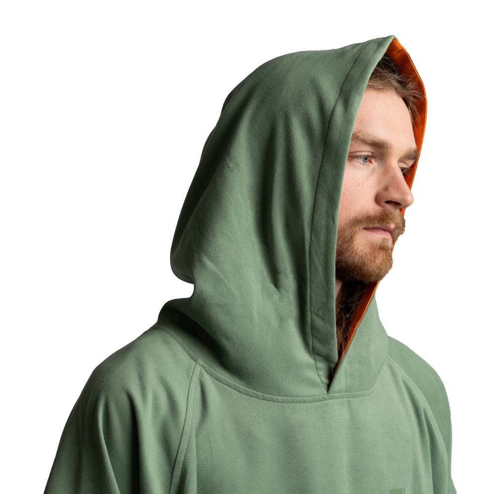 Men's Hooded Quick Dry Microfibre Poncho Changing Robe - Sage Green