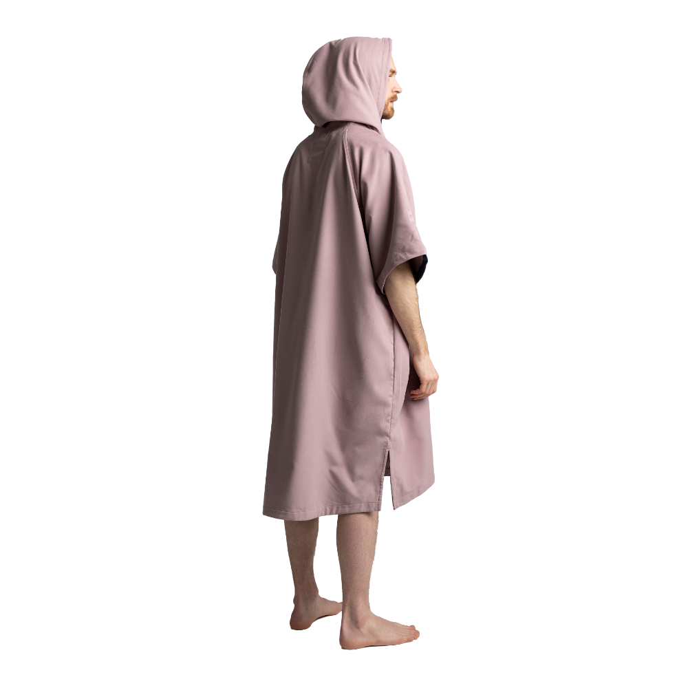 Men's Hooded Quick Dry Microfibre Poncho Changing Robe - Salty Pink