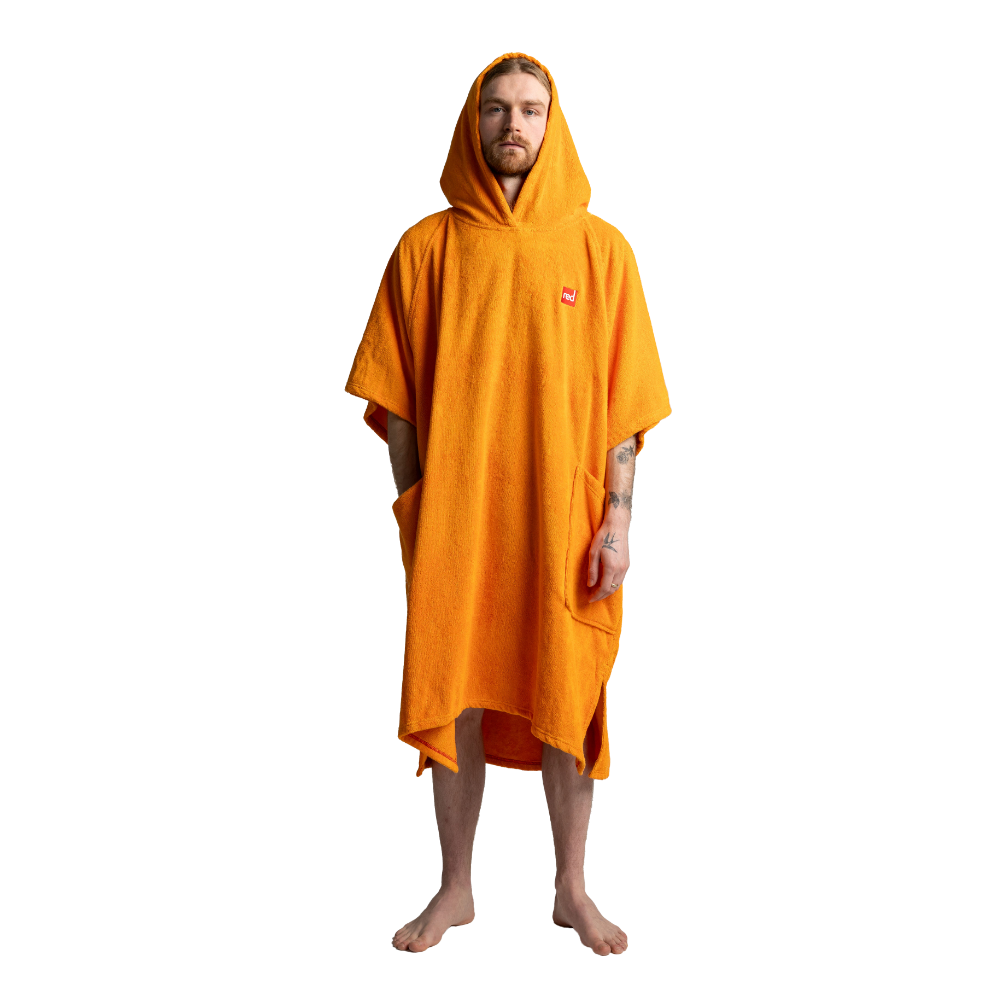 Men's Towelling Poncho Changing Robe - Bitter Orange – Red Equipment - AUS