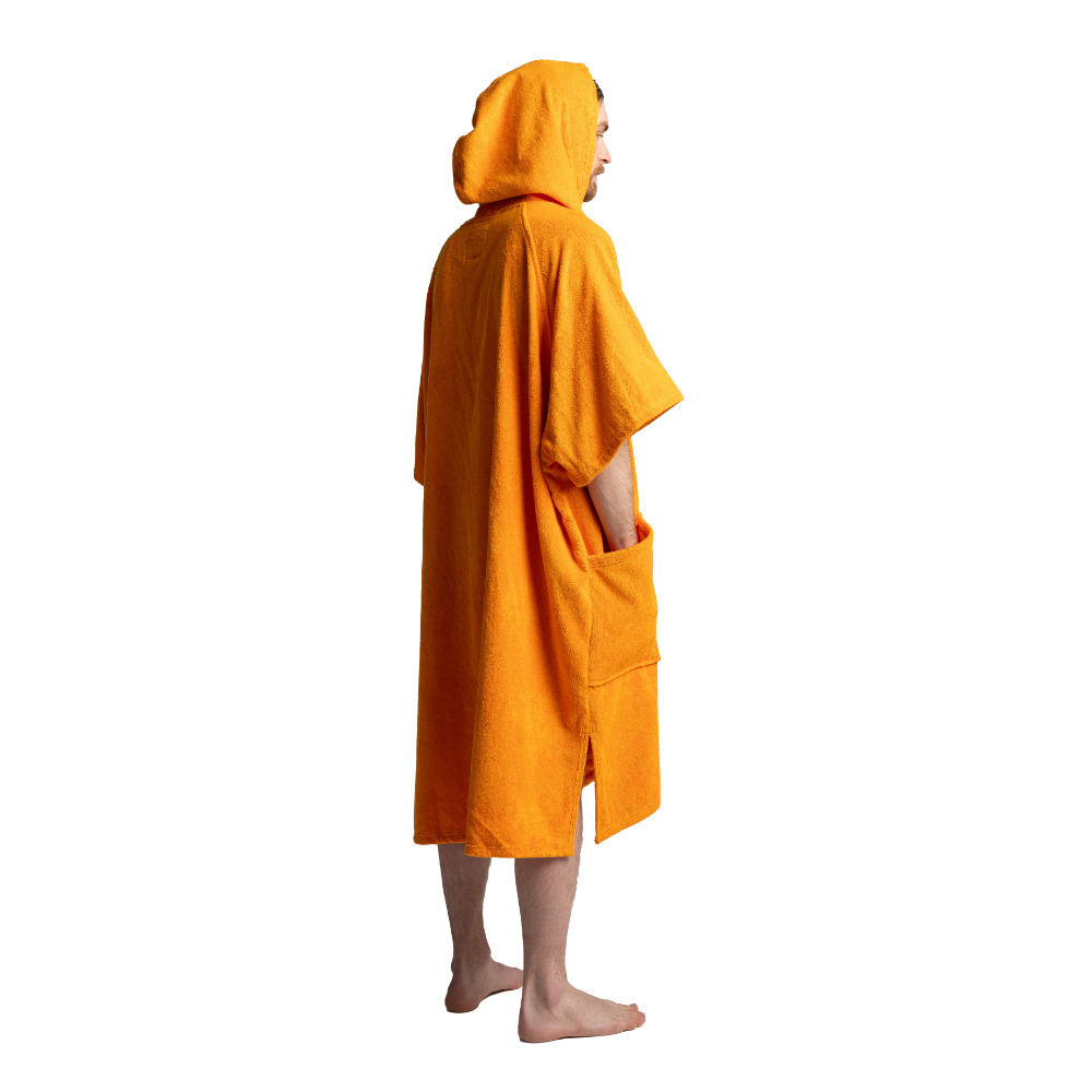 Men's Towelling Poncho Changing Robe - Bitter Orange