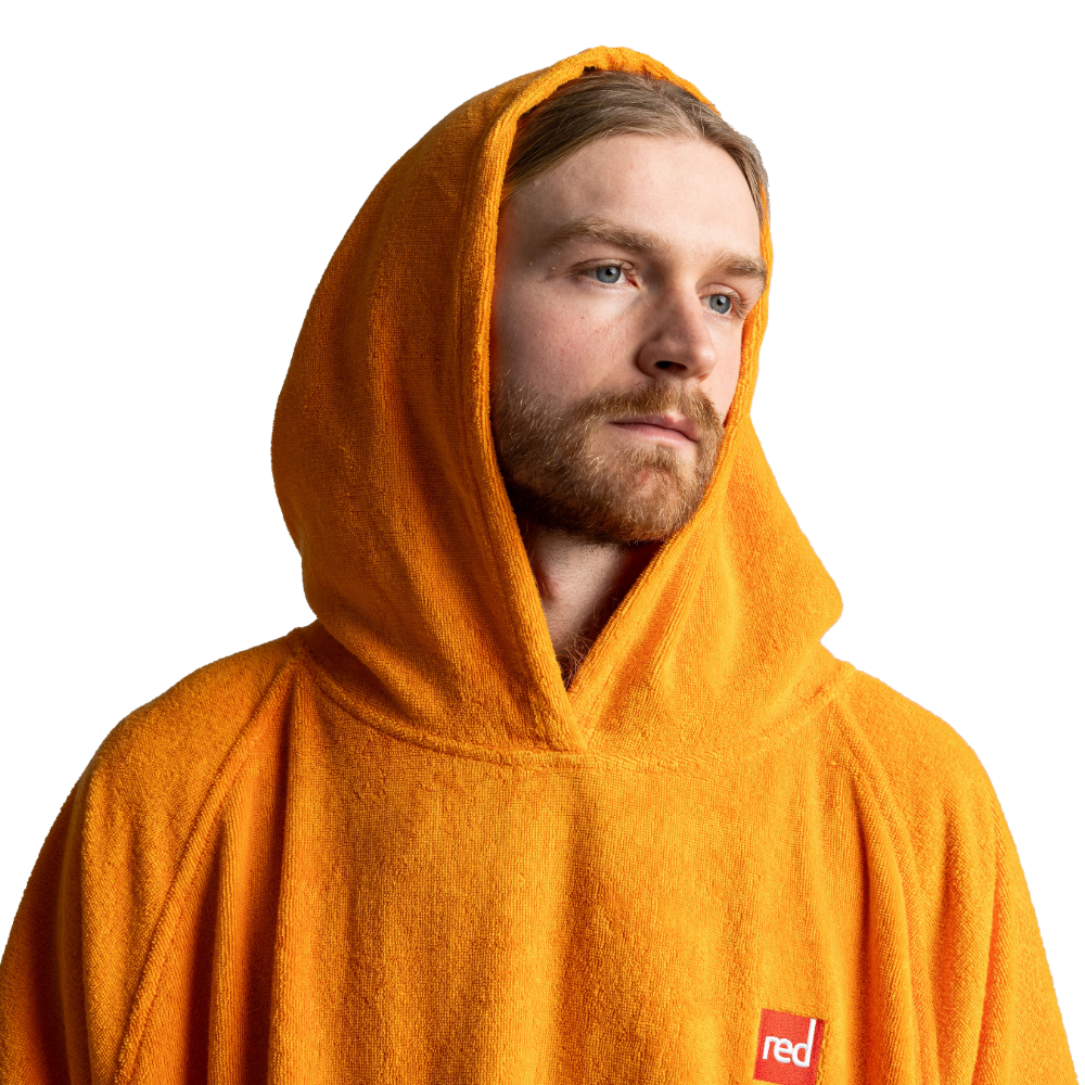 Men's Towelling Poncho Changing Robe - Bitter Orange