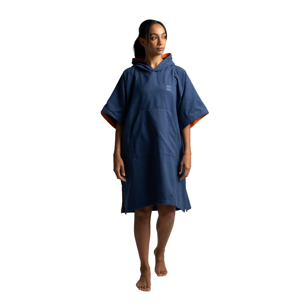 Women's Hooded Quick Dry Microfibre Poncho Changing Robe - Admiral Blue