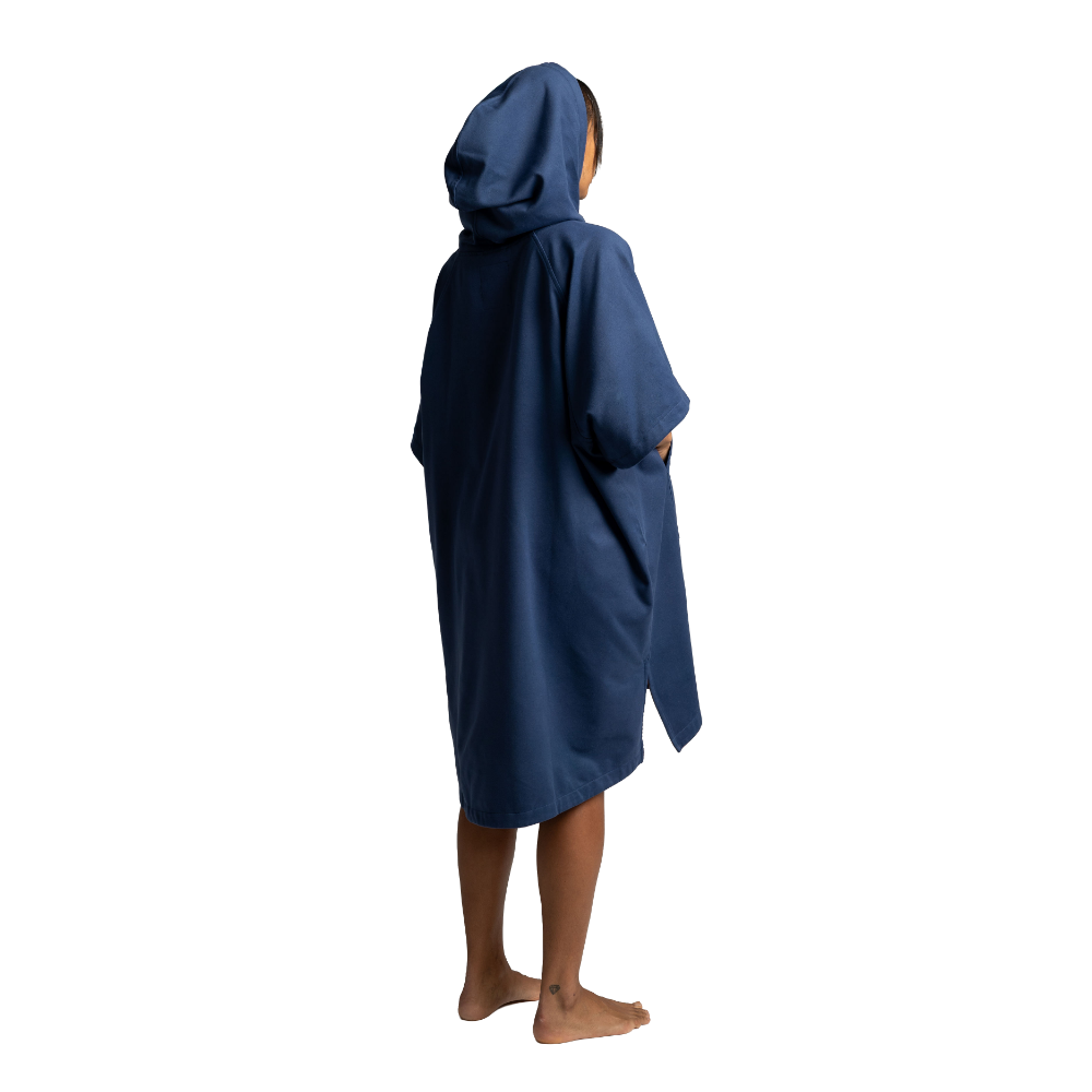 Women's Hooded Quick Dry Microfibre Poncho Changing Robe - Admiral Blue