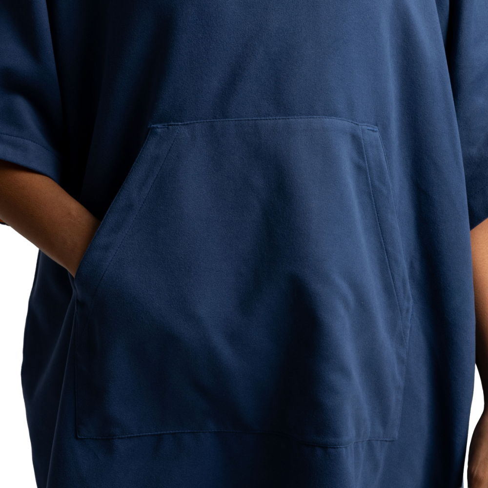 Women's Hooded Quick Dry Microfibre Poncho Changing Robe - Admiral Blue