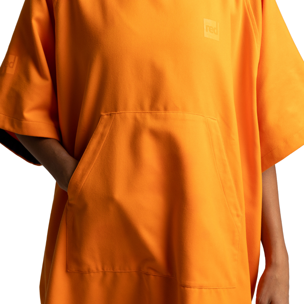Women's Hooded Quick Dry Microfibre Poncho Changing Robe - Bitter Orange