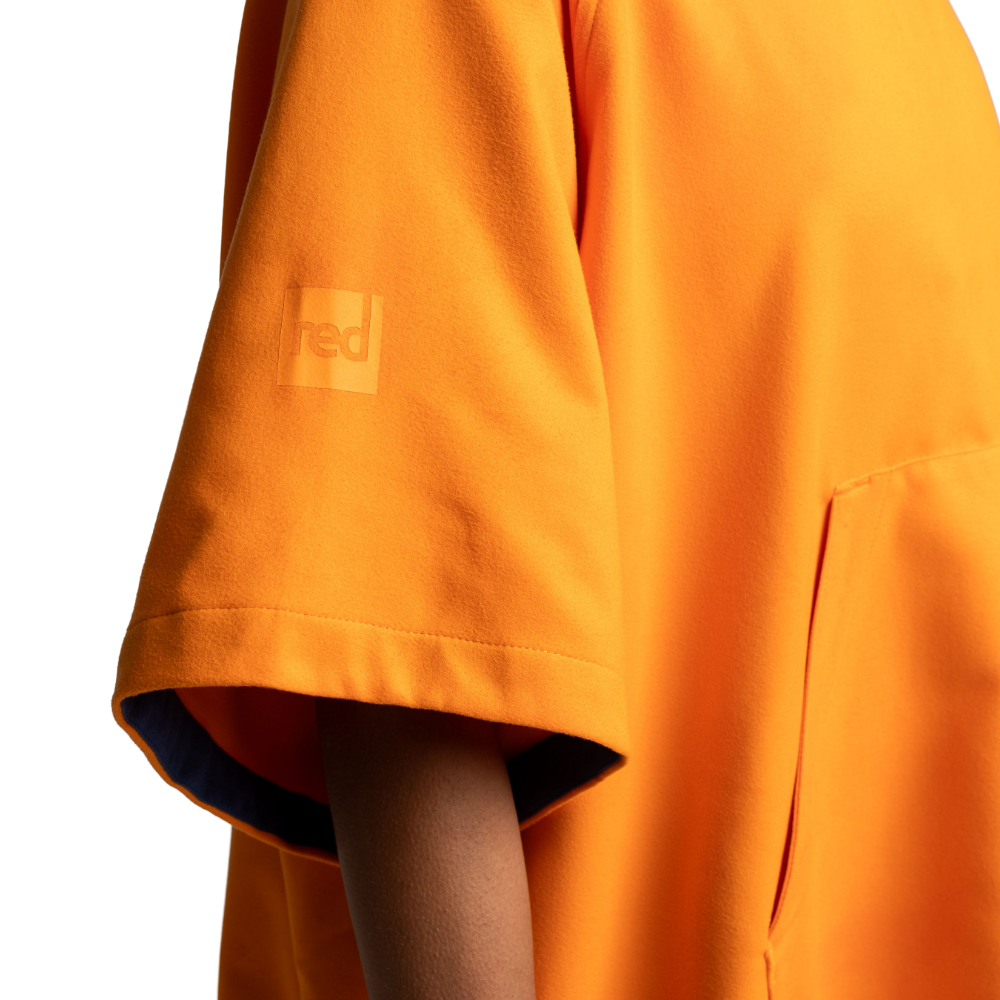 Women's Hooded Quick Dry Microfibre Poncho Changing Robe - Bitter Orange