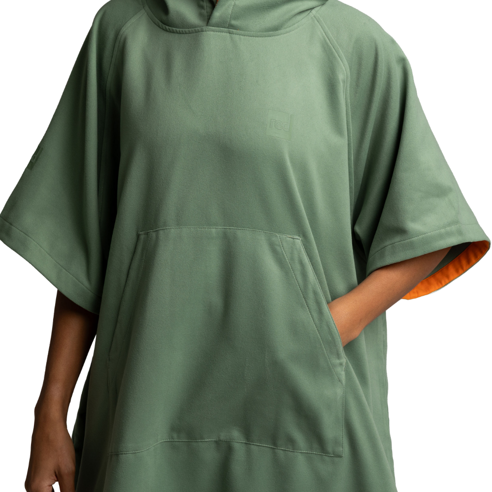 Women's Hooded Quick Dry Microfibre Poncho Changing Robe - Sage Green