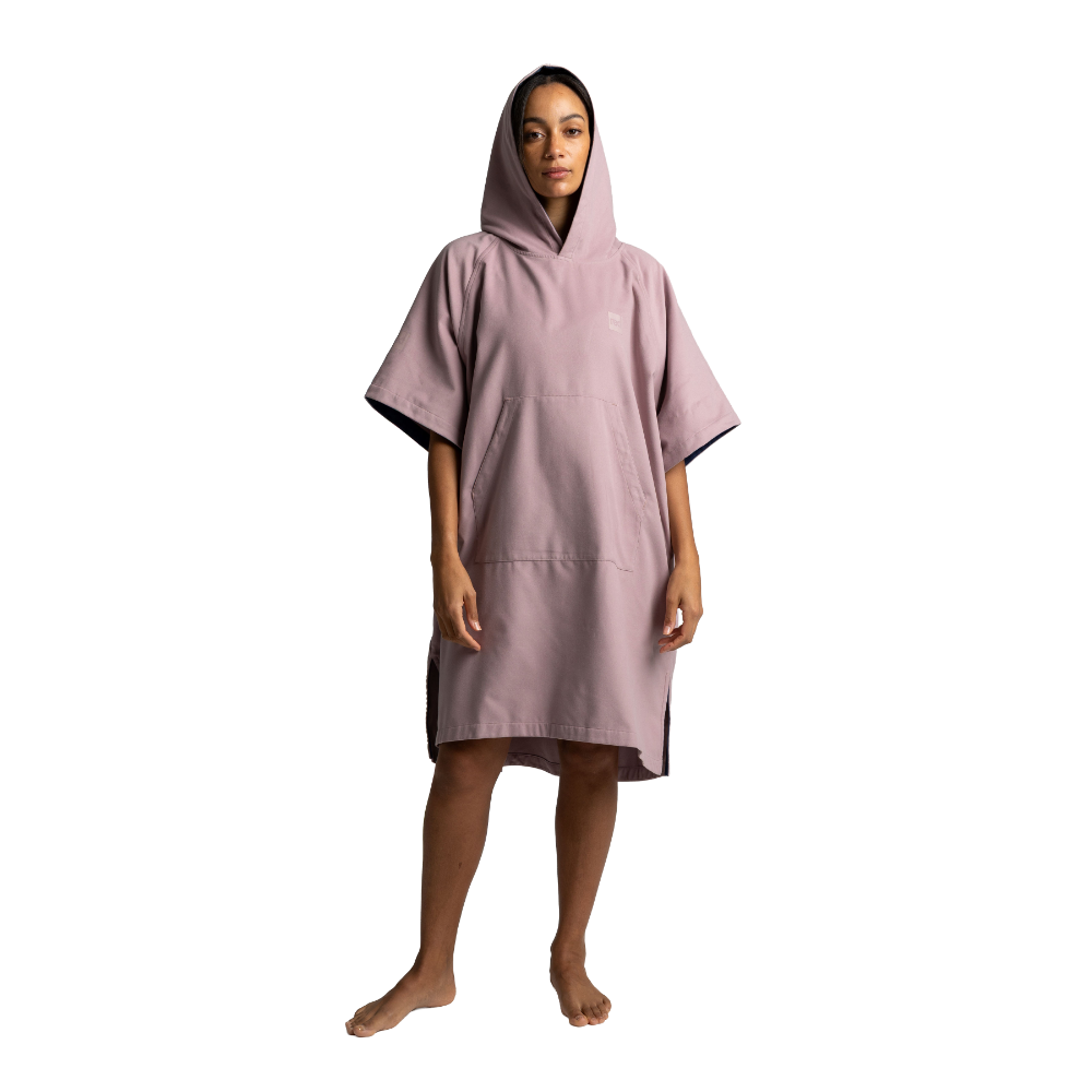 Women's Hooded Quick Dry Microfibre Poncho Changing Robe - Salty Pink