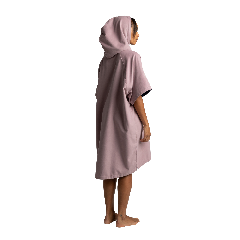 Women's Hooded Quick Dry Microfibre Poncho Changing Robe - Salty Pink
