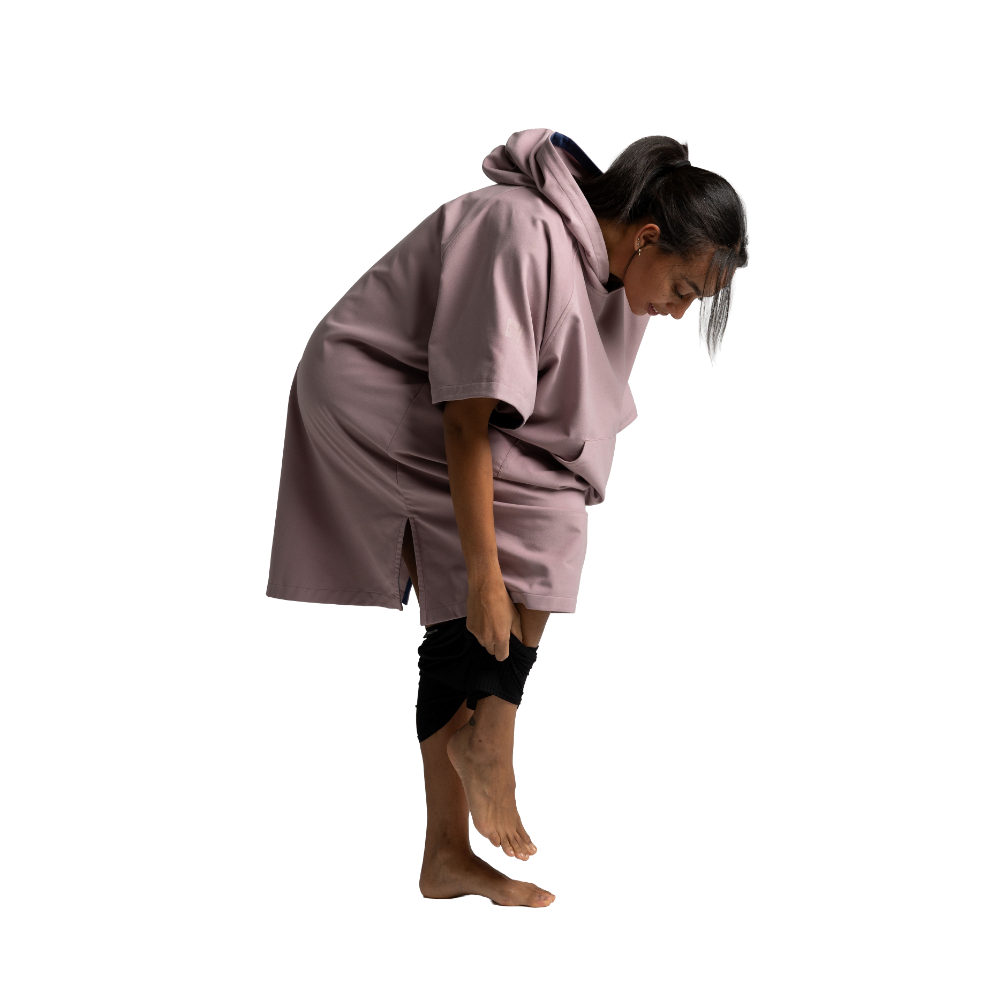 Women's Hooded Quick Dry Microfibre Poncho Changing Robe - Salty Pink