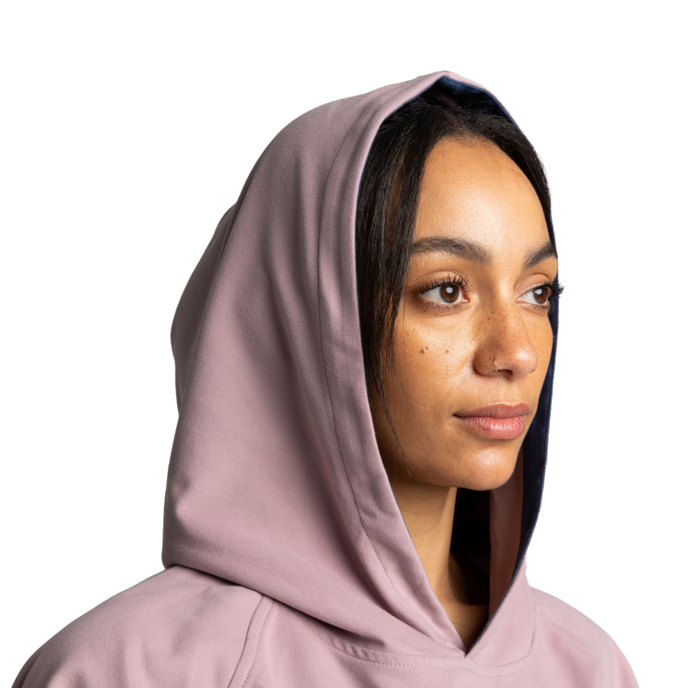 Women's Hooded Quick Dry Microfibre Poncho Changing Robe - Salty Pink