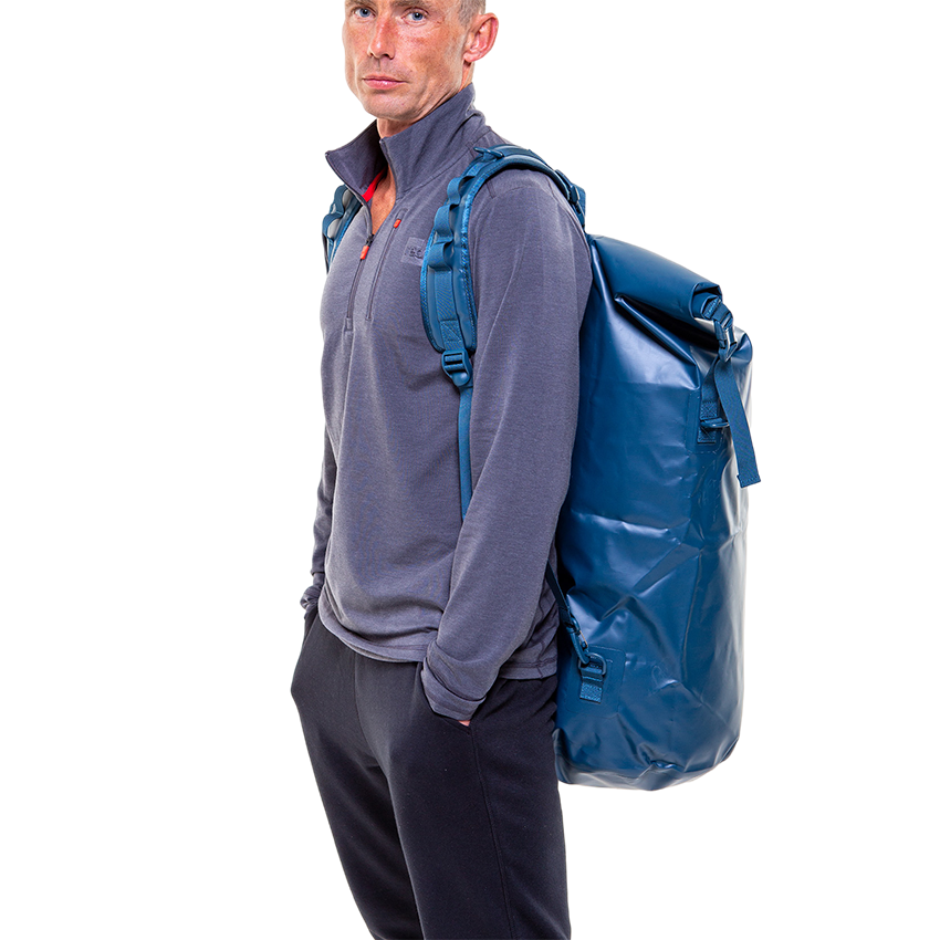 Waterproof Roll Top Dry Bag Backpack - Deep Blue