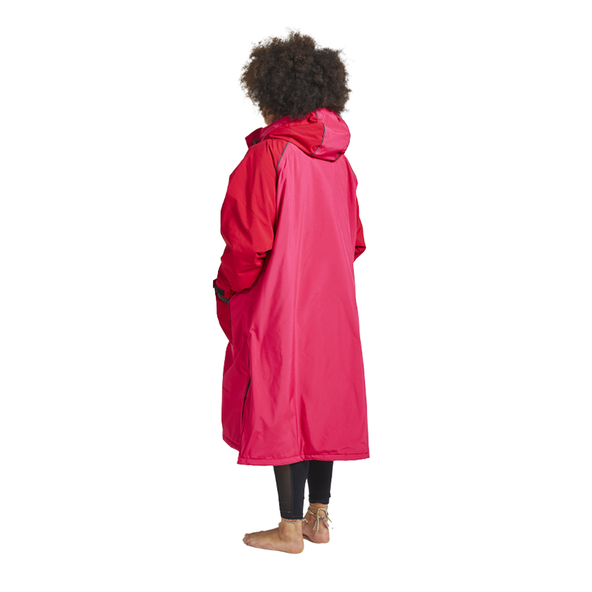 Women's Long Sleeve Recovered Pro Change Robe EVO - Fuchsia Pink / Red