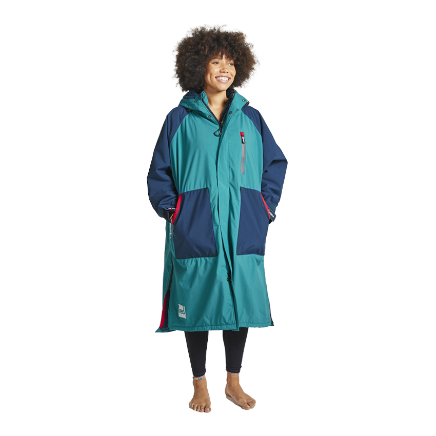 Women's Long Sleeve Recovered Pro Change Robe EVO - Teal / Navy