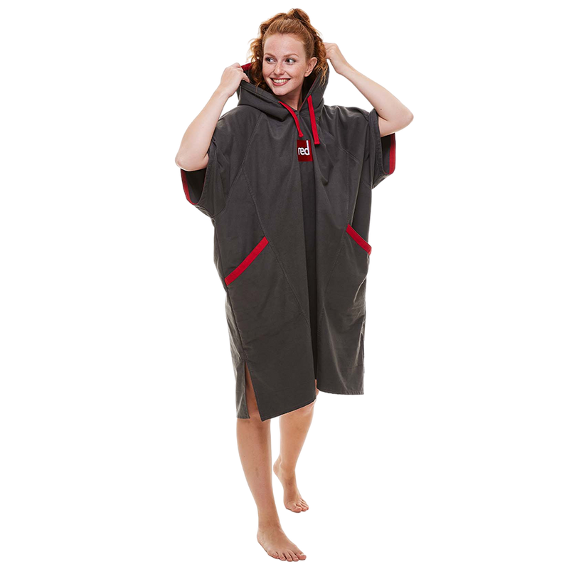 Quick Dry Microfibre Women's Adult Hooded Towel Robe - Grey